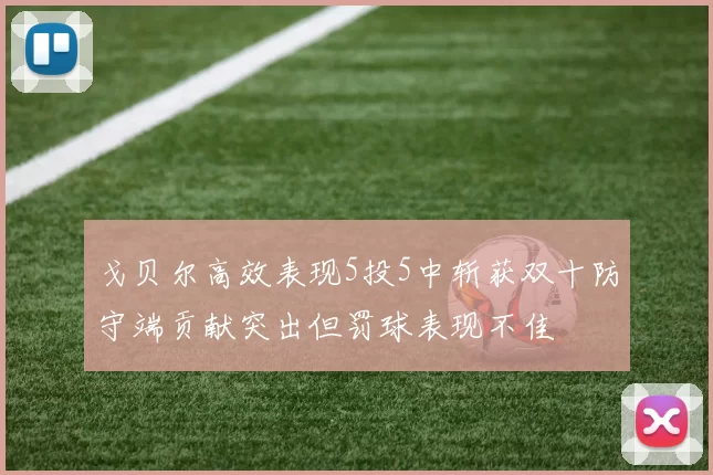 戈贝尔高效表现5投5中斩获双十防守端贡献突出但罚球表现不佳
